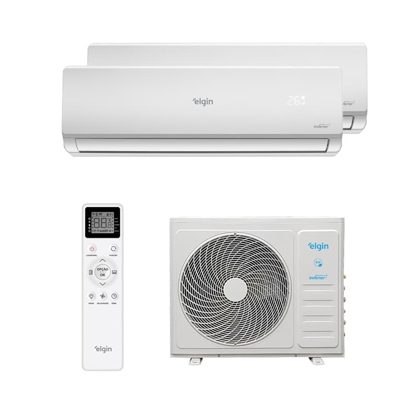 Ar Condicionado Multi Split Inverter Elgin HW R-32 Wifi 18.000 BTUs (2 Evap 12.000) Quente/Frio 220V Monofásico