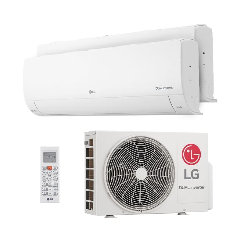 Ar Condicionado Multi Split Inverter R-32 Dual Inverter Voice +AI LG 16.000 BTUs (1 Evap 9.000 e 1 Evap 12.000) Frio 220V