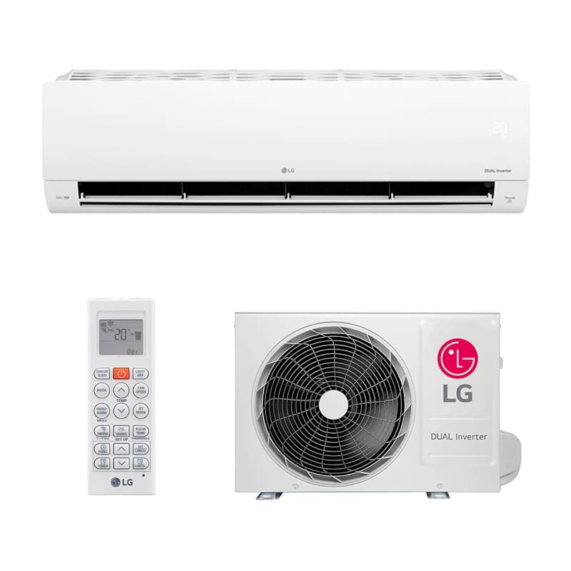 Ar Condicionado Split Hi Wall - Inverter - LG - Dual Inverter Voice + Ai - 12.000 BTUs - Frio - 127V Monofásico, unidade evaporadora e condensadora