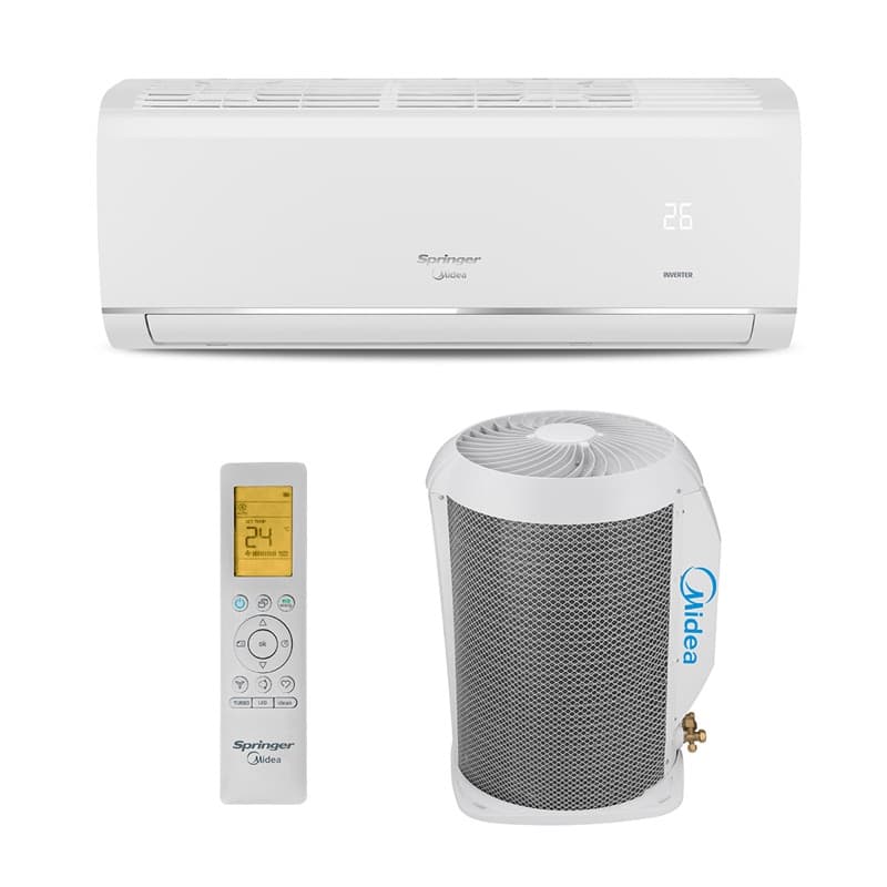 Ar Condicionado Split Hi Wall - Inverter R-32 - Airvolution Connect - Springer Midea - 18.000 BTUs - Frio - 220V Monofásico, unidade evaporadora e condensadora