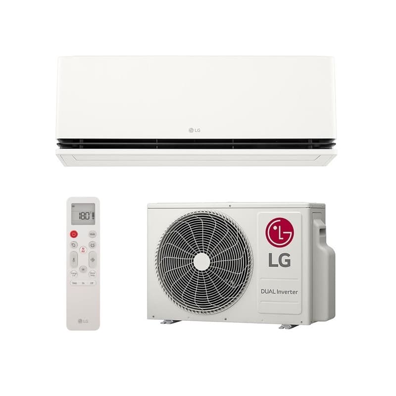 Ar Condicionado Split Hi Wall - Inverter R-32 - LG - Dual AI Air - 9.000 BTUs - Frio - 220V Monofásico, unidade evaporadora e condensadora