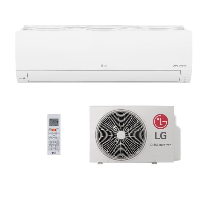 Ar Condicionado Split Hi Wall - Inverter R-32 - LG - Dual Inverter Compact - 18.000 BTUs - Frio - 220V Monofásico, unidade evaporadora e condensadora