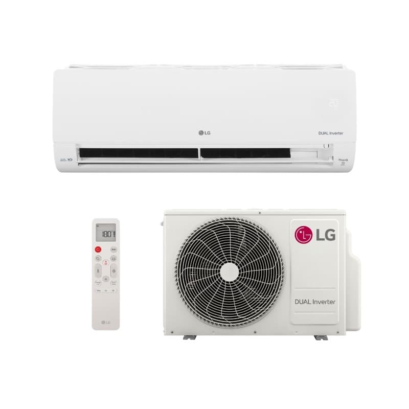 Ar Condicionado Split Hi Wall - Inverter R-32 - LG - Dual Voice + AI - 12.000 BTUs - Frio 127V Monofásico, unidade evaporadora e condensadora