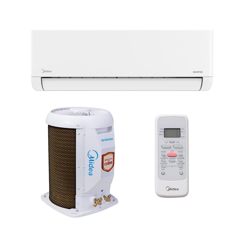 Ar Condicionado Split Hi Wall - Inverter R-32 - Lite - Midea - 9.000 BTUs - Frio - 220V Monofásico, unidade evaporadora e condensadora