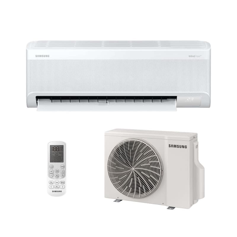 Ar Condicionado Split Hi Wall - Inverter R-32 - Windfree Powervolt - Samsung - 12.000 BTUs - Frio - Bivolt Monofásico, unidade evaporadora e condensadora