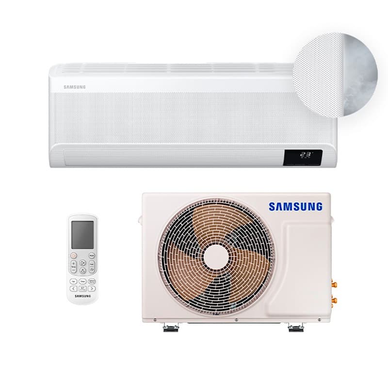 Ar Condicionado Split Hi Wall - Inverter - Windfree Connect - Samsung - 12.000 BTUs - Quente/Frio - 220V Monofásico, unidade evaporadora e condensadora