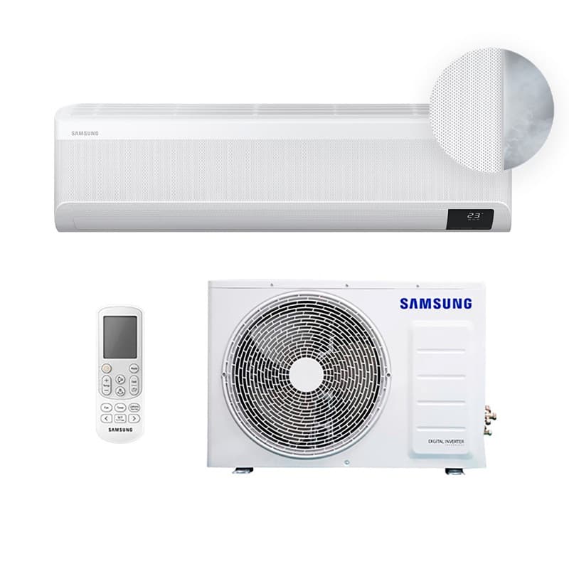 Ar Condicionado Split Hi Wall - Inverter - WindFree Connect - Samsung - 22.000 BTUs - Quente/Frio - 220V Monofásico, unidade evaporadora e condensadora