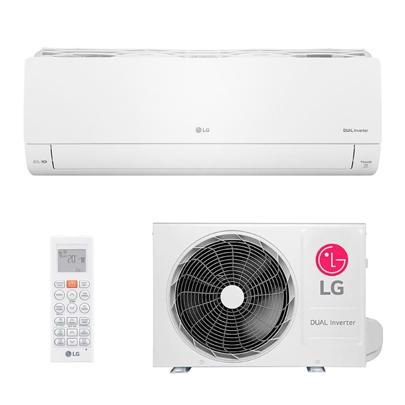 Ar Condicionado Split Hi Wall - Inverter R-32 - LG - Dual Inverter Voice + IA - 12.000 BTUs - Frio - 220V, unidade evaporadora e condensadora
